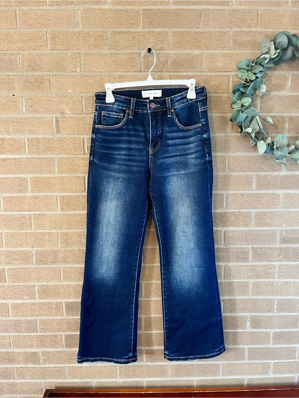 High-Rise Dark Blue Wide-Leg Women’s Jeans